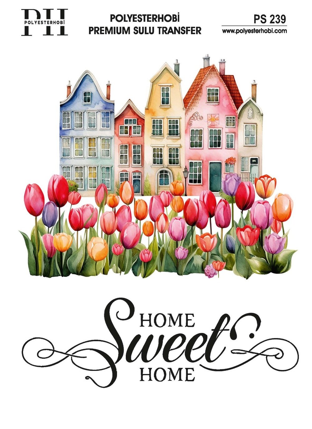Polyesterhobi Premium Sulu Transfer 25X35 CM  AMSTERDAM EVLERİ DESENLİ PS 239