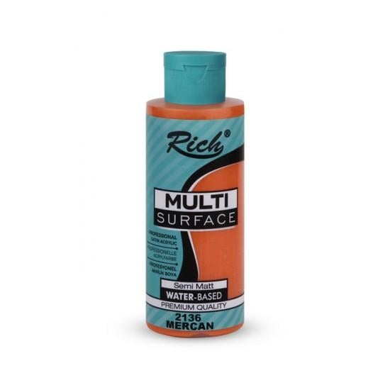 Rich Multi Surface Her Yüzey İçin Akrilik Boya 120 Cc 2136 Mercan