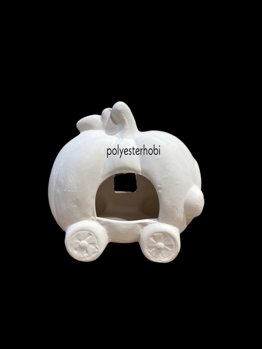SM 107 - Sindirella Balkabağı Araba Mumluk Tealight Ham Seramik