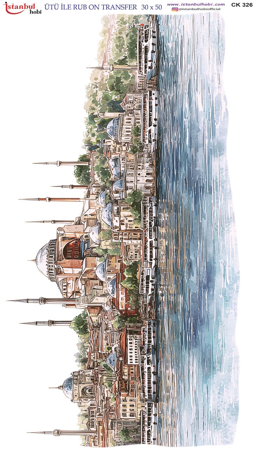 Ütü İle Baskı Transfer Kumaş Ve Ahşap Rubon 30 x 50 cm CK 326