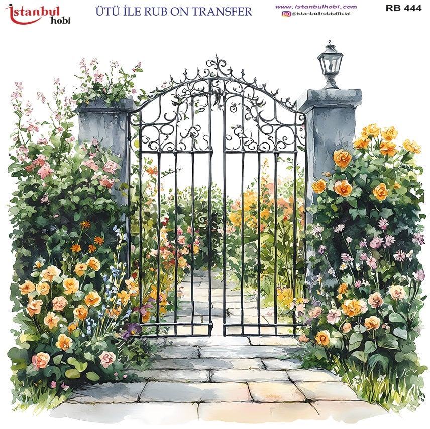 Ütü İle Baskı Transfer Kumaş Ve Ahşap Rubon 30 x 30 cm Evler Ve Manzaralar RB 444
