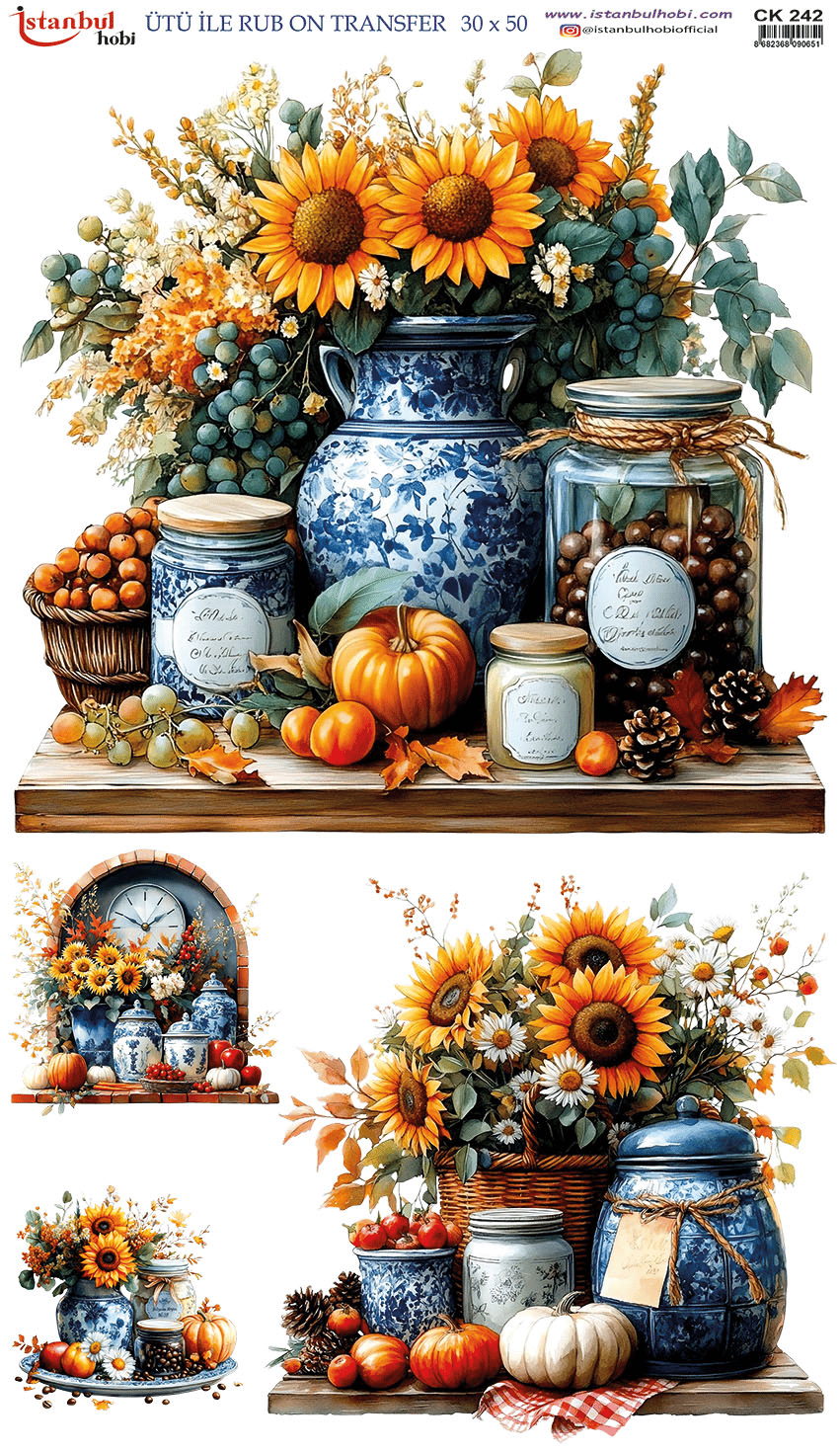 Ütü İle Baskı Transfer Kumaş Ve Ahşap Rubon 30 x 50 cm CK 242