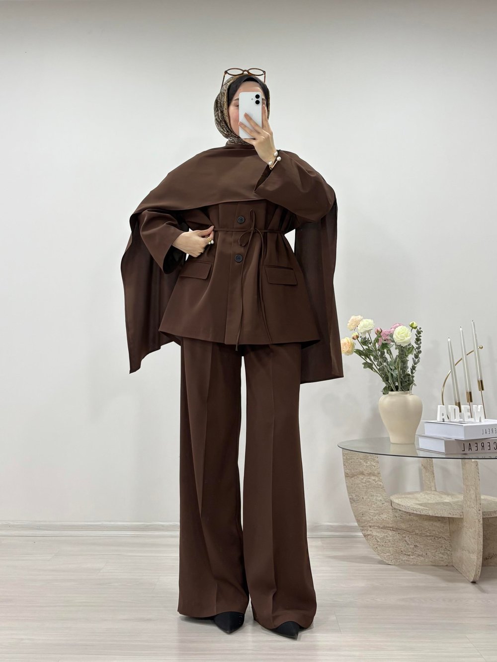ATKILI BLAZER CEKET TAKIM KAHVE