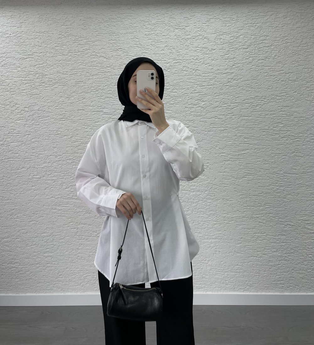 ZR MODEL DÜĞMELİ GÖMLEK BEYAZ