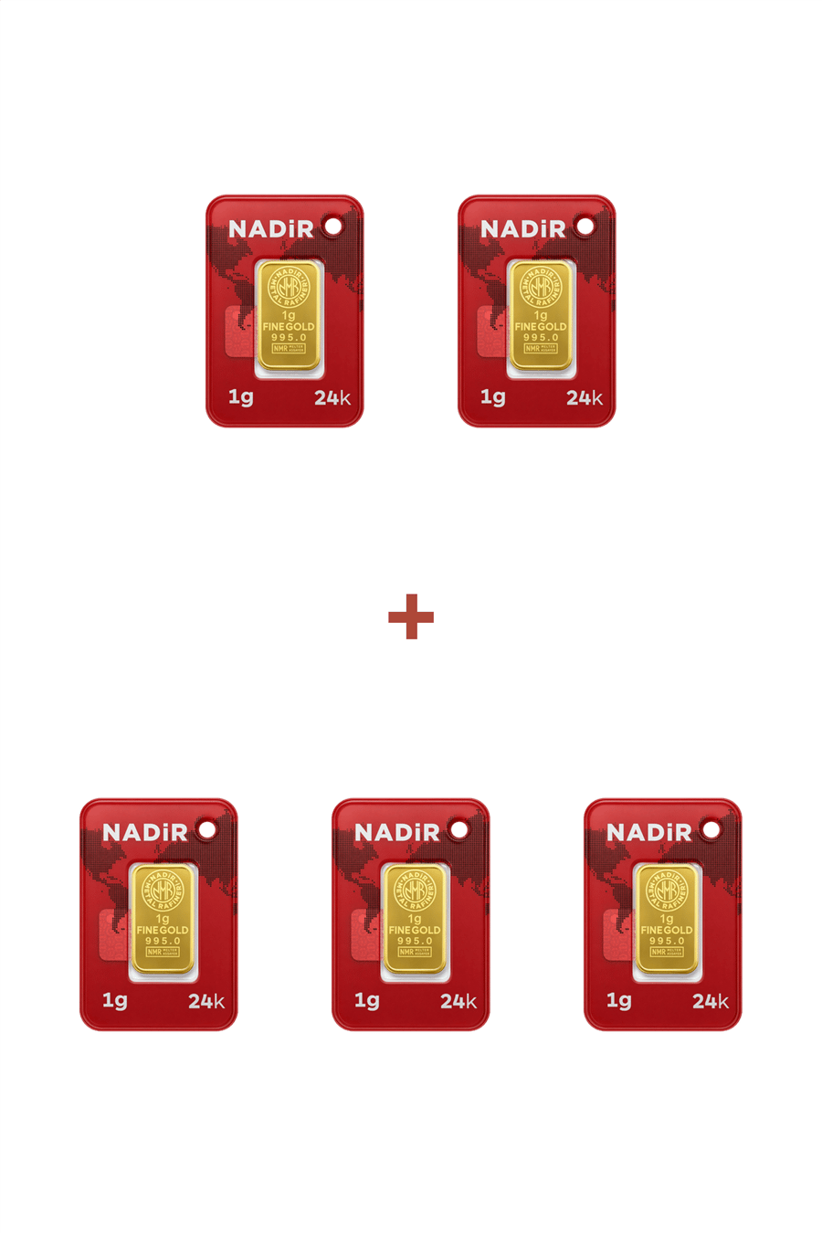 Nadir Gold 24 Ayar 5 Gram Külçe Altın (5 Adet 1 Gram Külçe Altın )