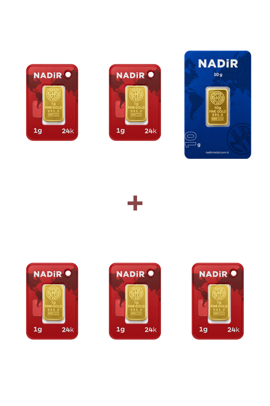 Nadir Gold 24 Ayar 15 Gram Külçe Altın (1 Adet 10 Gram Külçe Altın + 5 Adet 1 Gram Külçe Altın )