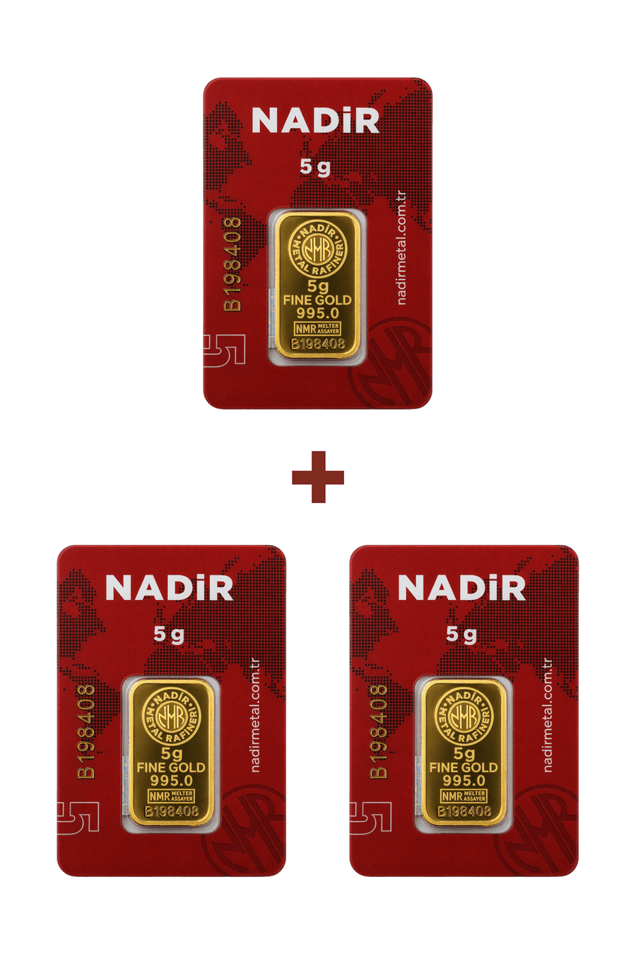 Nadir Gold 24 Ayar 15 Gram Külçe Altın (3 Adet 5 Gram Külçe Altın )