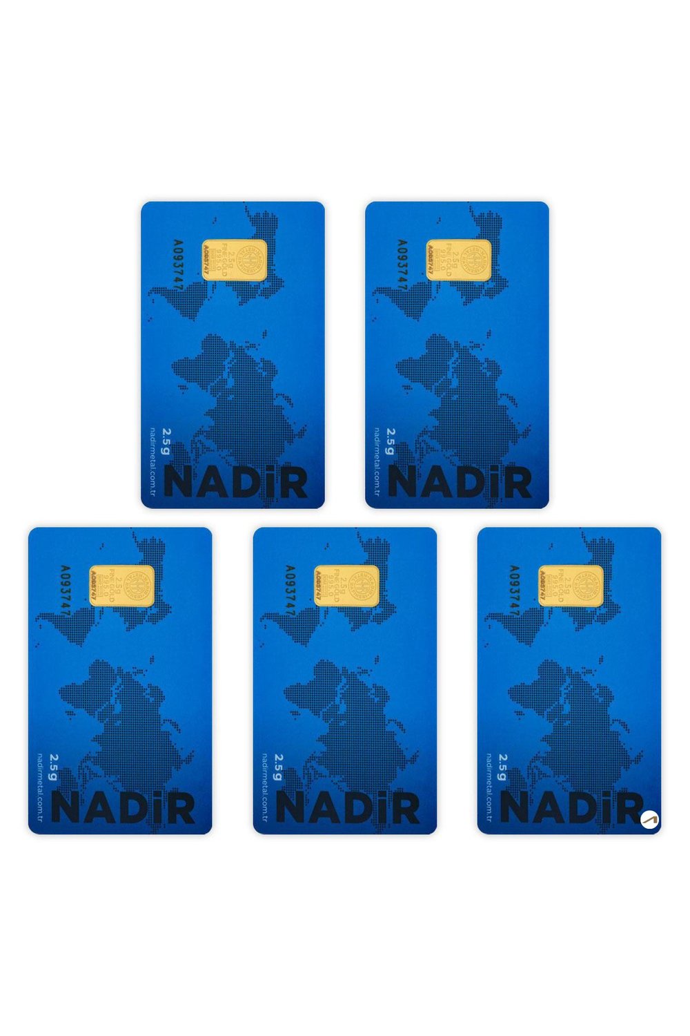 5 Adet 2.5 gr 24 Ayar NadirGold Gram Altın
