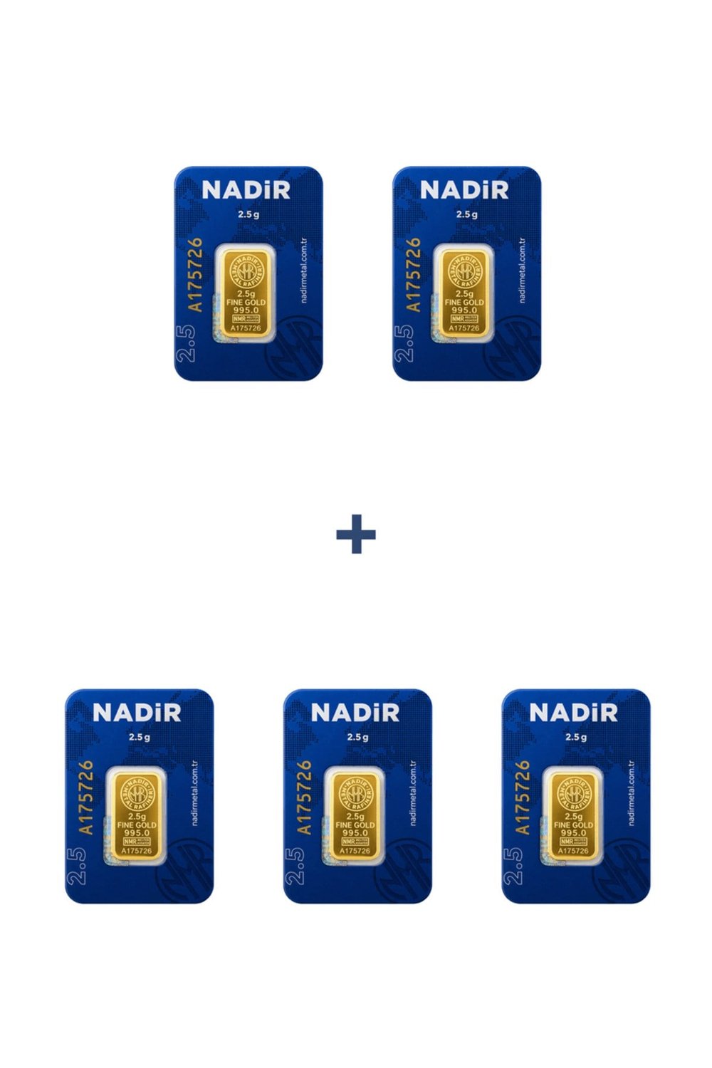 24 Ayar 12,5 Gram Külçe Altın (5 Adet 2,5 Gram Külçe Altın )