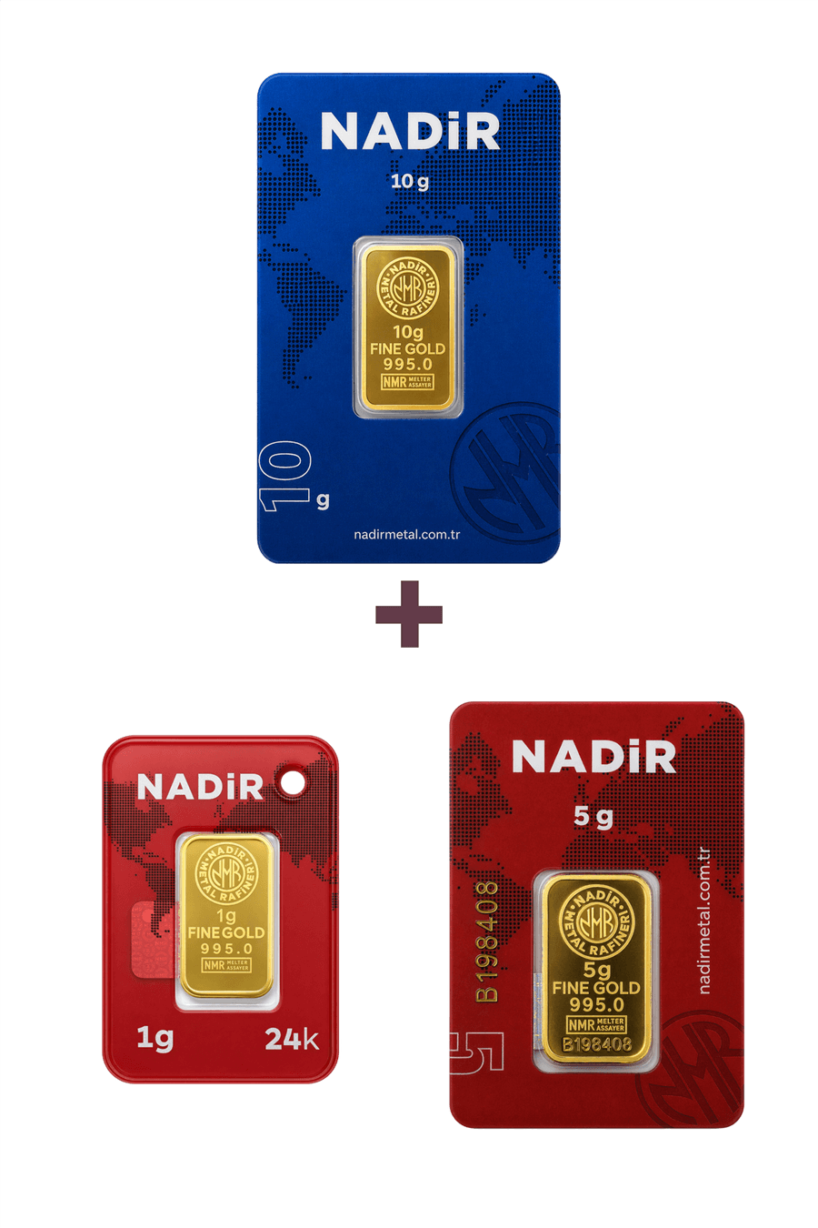 Nadir Gold 24 Ayar 16 Gram Altın (1 Ad 10 Gram Altın + 1 Ad 5 Gram Altın + 1 Ad 1 Gram Altın )