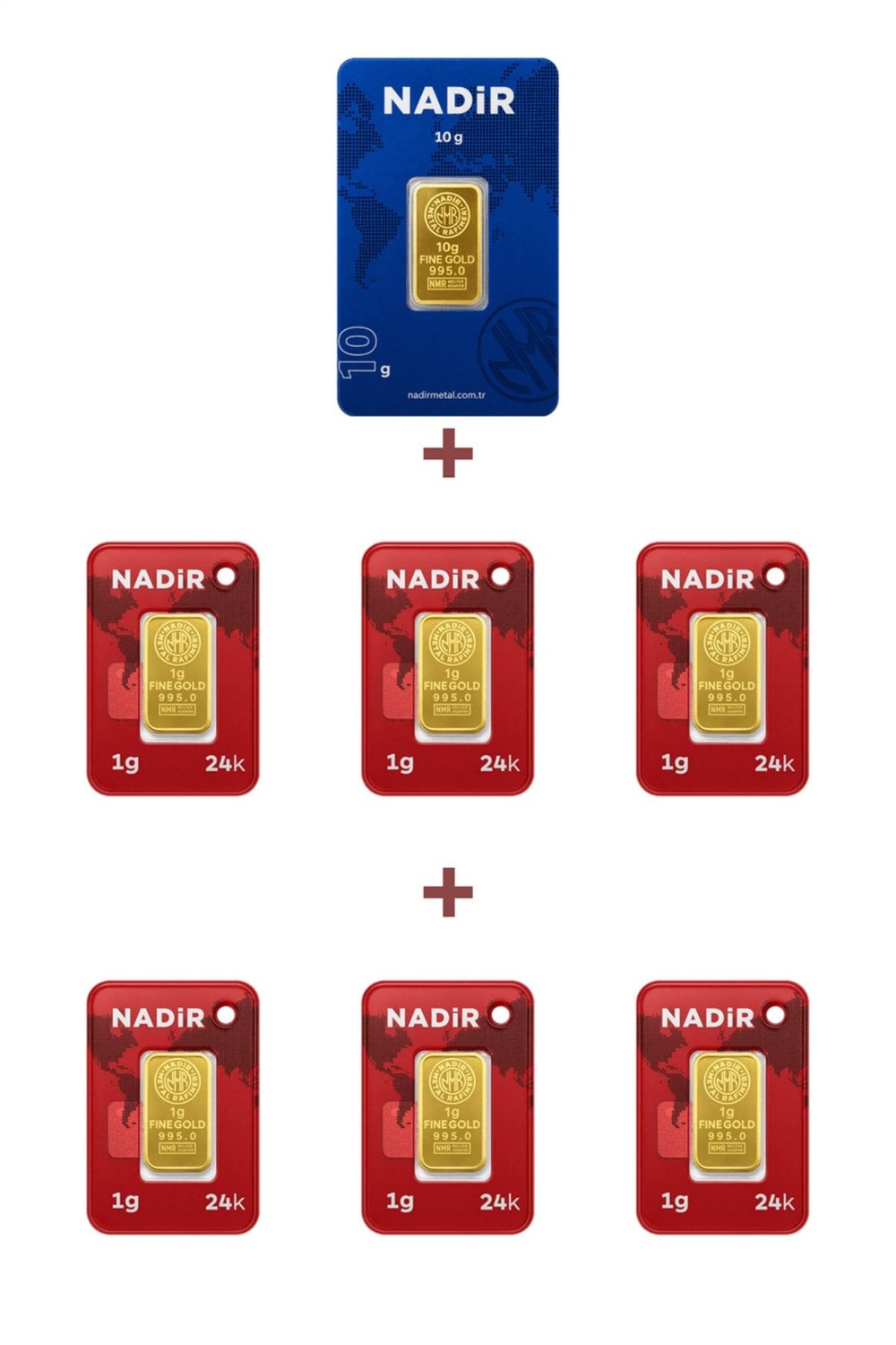 24 Ayar 16 Gram Külçe Altın (1 Adet 10 Gram Külçe Altın + 6 Adet 1 Gram Külçe Altın )