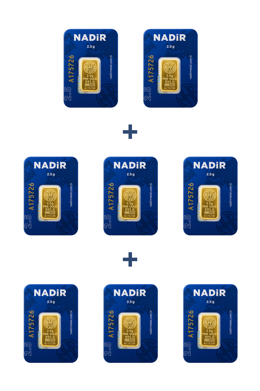 Nadir Gold 24 Ayar 20 Gram Külçe Altın (8 Adet 2,5 Gram Külçe Altın )