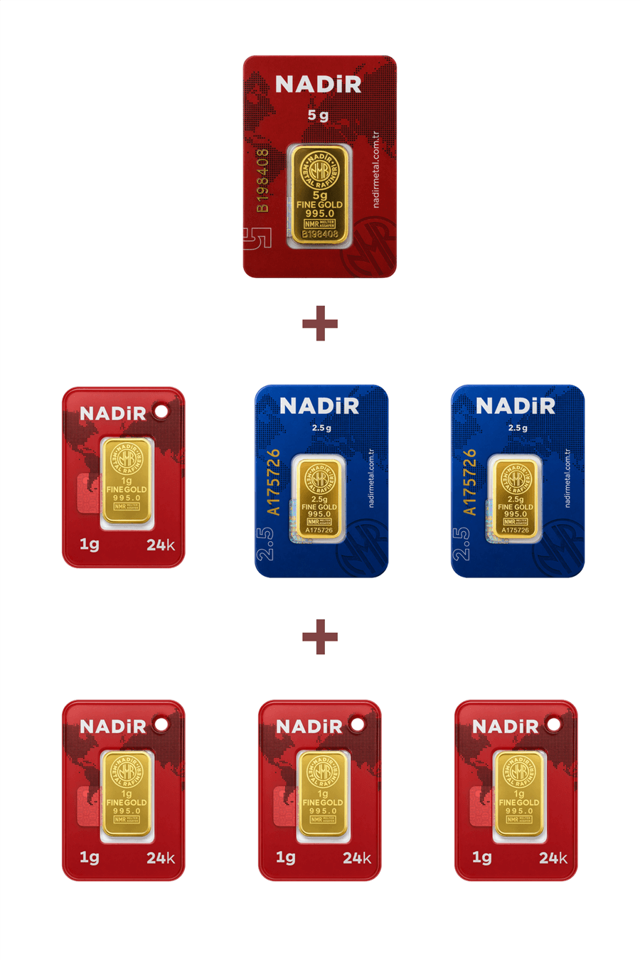 Nadir Gold 24 Ayar 14 Gram Altın (1 Ad 5 Gram Altın + 2 Ad 2,5 Gram Altın + 4 Ad 1 Gram Altın )