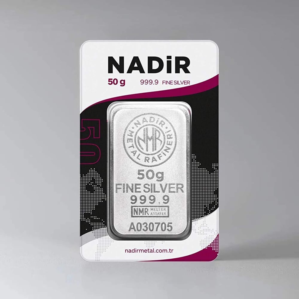 Nadir 50 Gram Külçe Gümüş 999.9