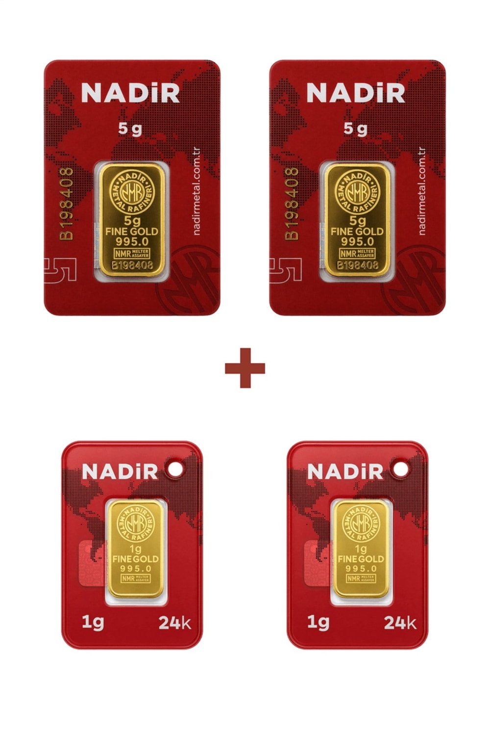 24 Ayar 12 Gram Külçe Altın (2 Adet 5 Gram Külçe Altın + 2 Adet 1 Gram Külçe Altın )