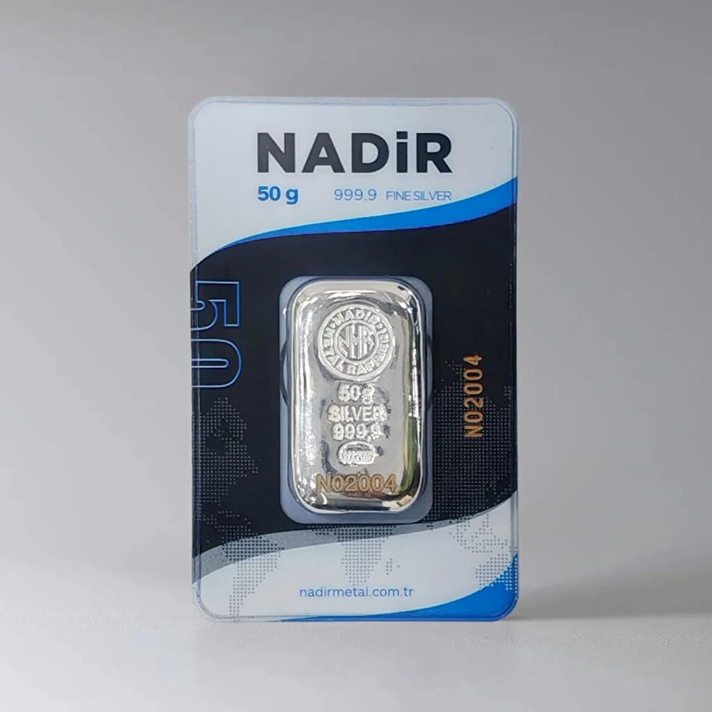 Nadir 50 Gram Külçe Gümüş