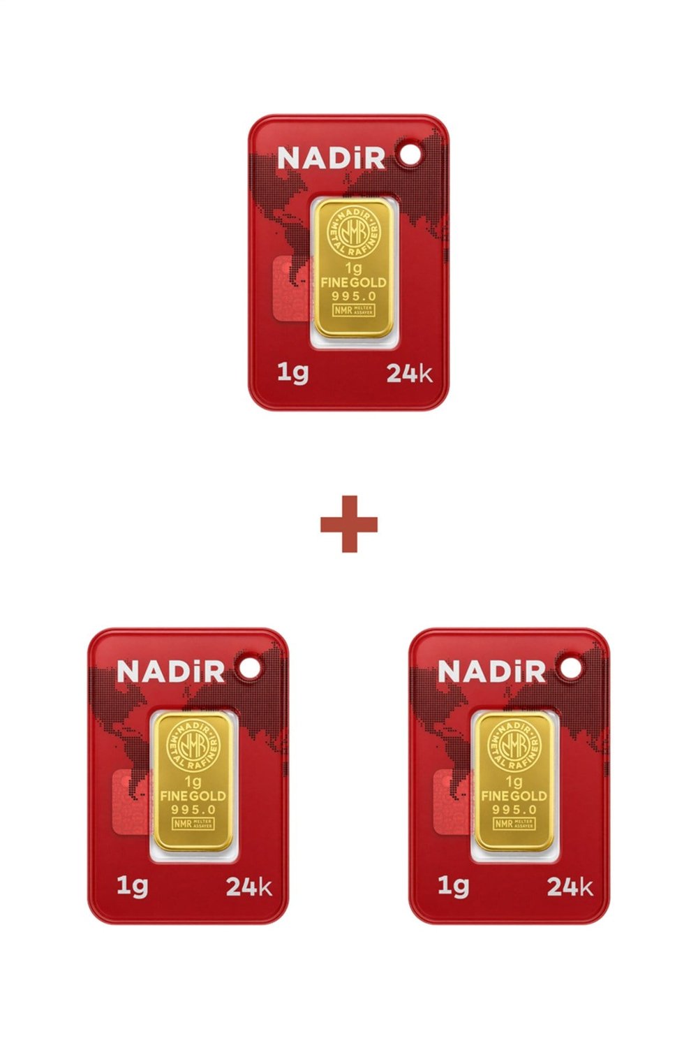 24 Ayar 3 Gram Külçe Altın (3 Adet 1 Gram Külçe Altın )