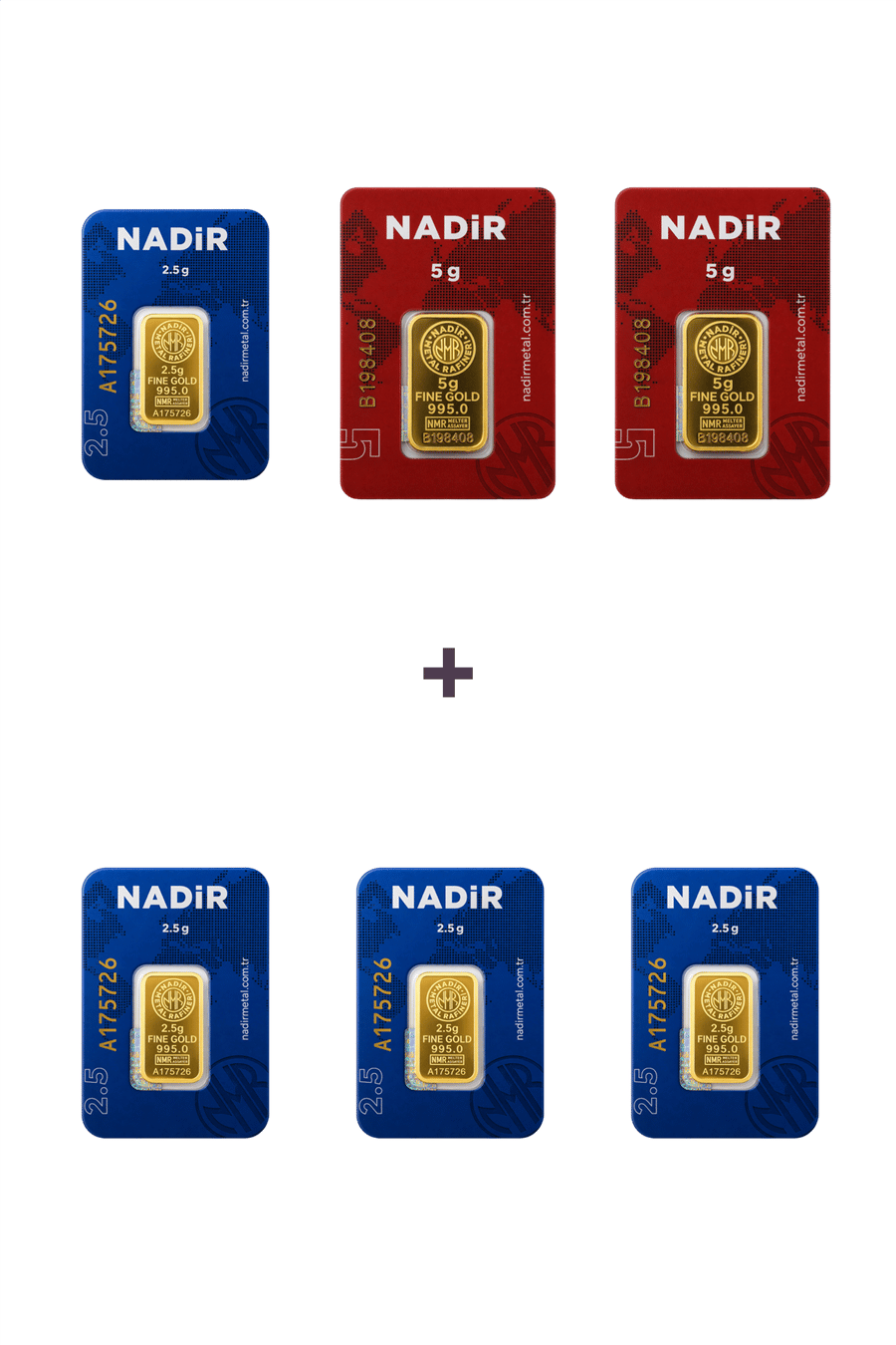 Nadir Gold 24 Ayar 20 Gram Külçe Altın (2 Adet 5 Gram Külçe Altın + 4 Adet 2,5 Gram Külçe Altın )