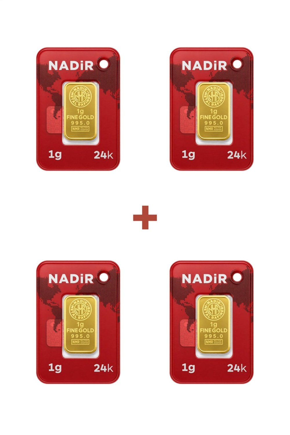 24 Ayar 4 Gram Külçe Altın (4 Adet 1 Gram Külçe Altın )