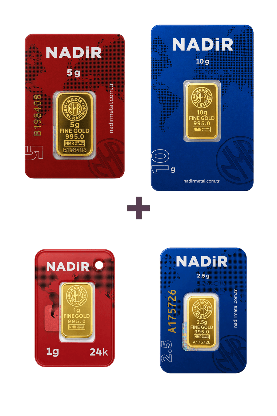 Nadir Gold 24 Ayar 18,5 Gram Altın (1 Ad 10 Gram Altın + 1 Ad 5 Gram Altın + 1 Ad 2,5 Gram Altın + 1 Ad 1 Gram Altın )
