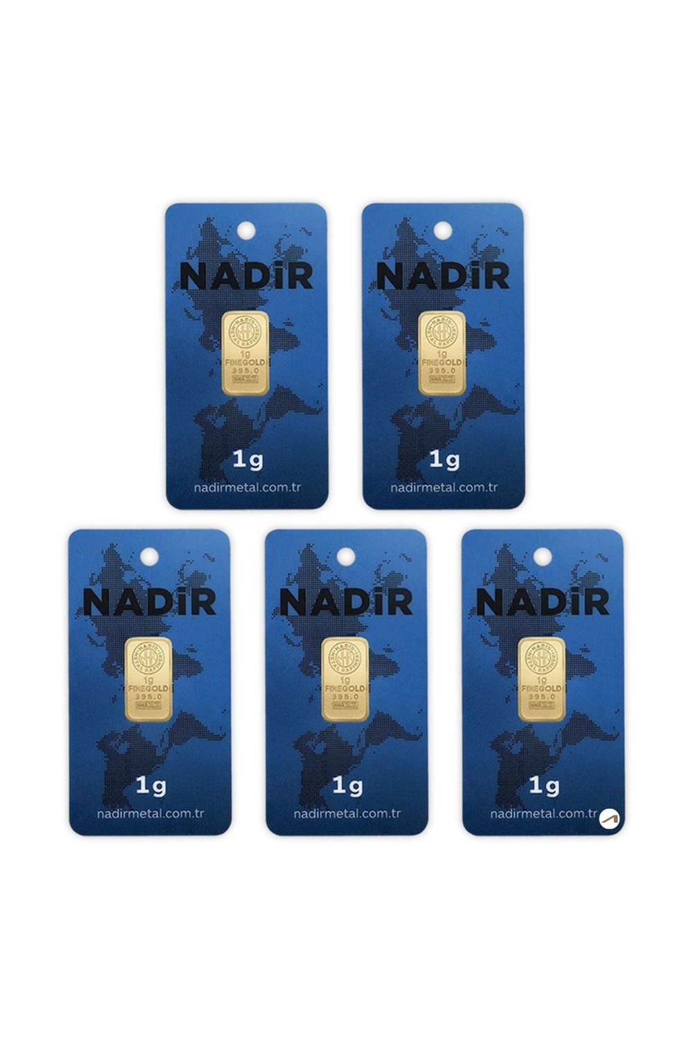 5 Adet 1 gr 24 Ayar Nadirgold gram Altın (DİKDÖRTGEN)