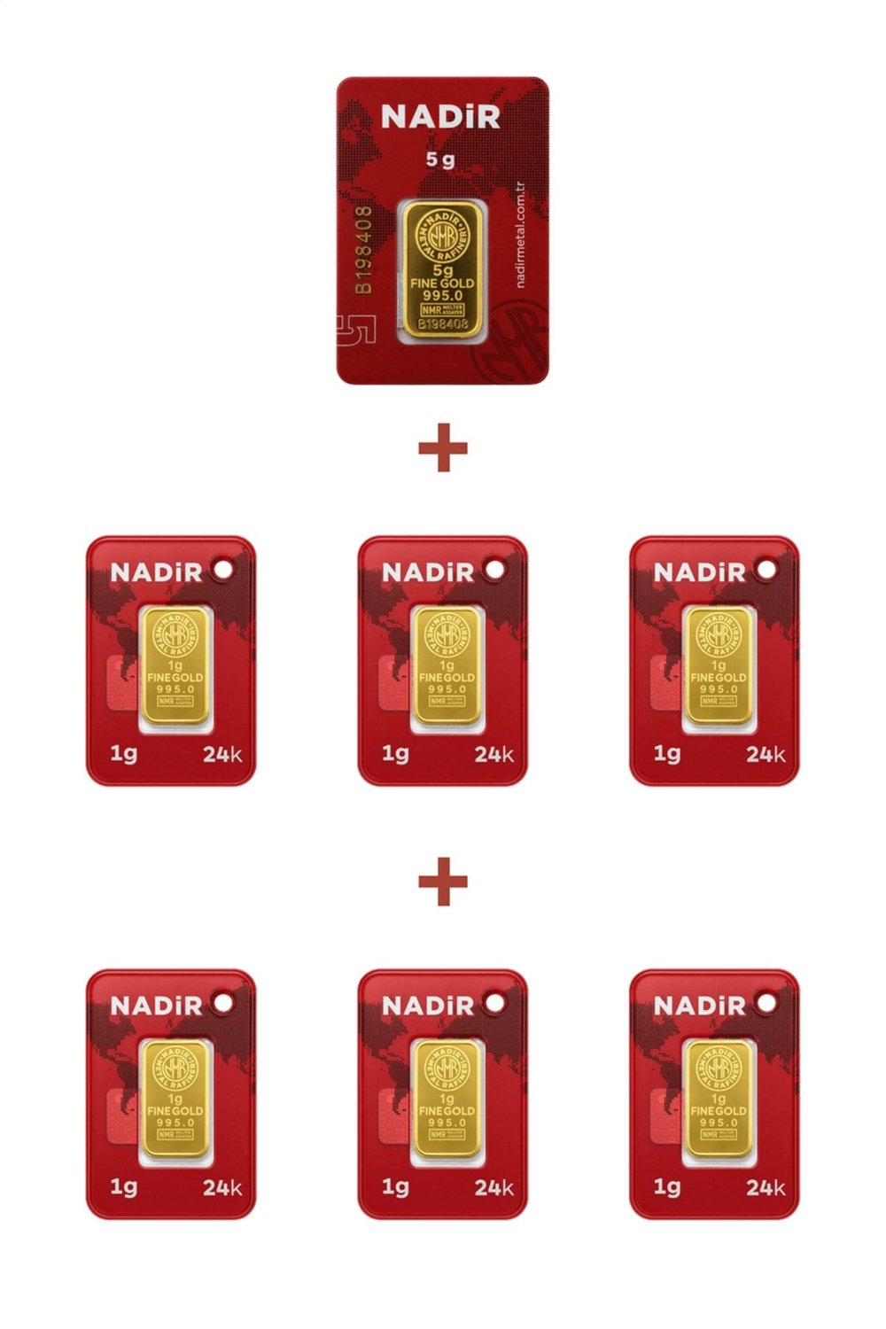 24 Ayar 11 Gram Külçe Altın (1 Adet 5 Gram Külçe Altın + 6 Adet 1 Gram Külçe Altın )