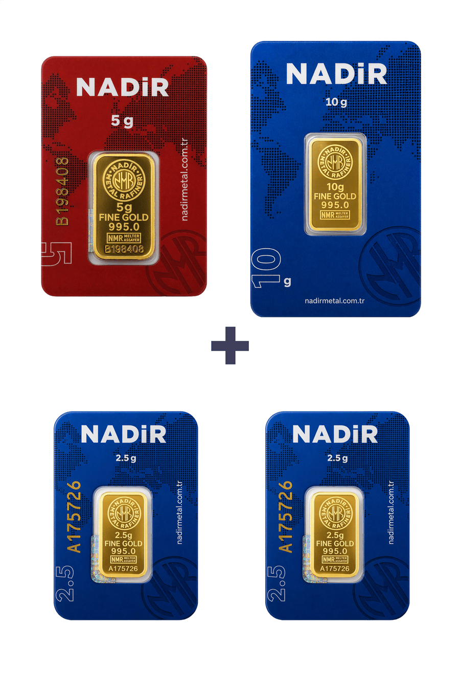 Nadir Gold 24 Ayar 20 Gram Altın (1 Ad 10 Gram Altın + 1 Ad 5 Gram Altın + 2 Ad 2,5 Gram Altın )