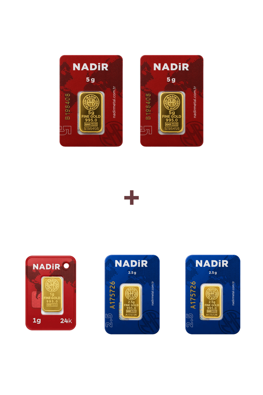 Nadir Gold 24 Ayar 16 Gram Altın (2 Ad 5 Gram Altın + 2 Ad 2,5 Gram Altın + 1 Ad 1 Gram Altın )