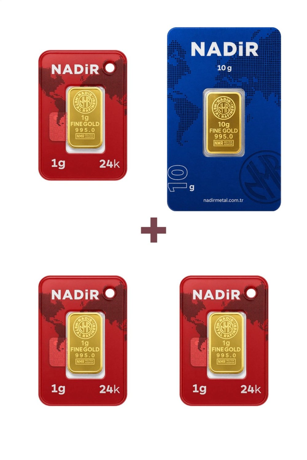 24 Ayar 13 Gram Külçe Altın (1 Adet 10 Gram Külçe Altın + 3 Adet 1 Gram Külçe Altın )