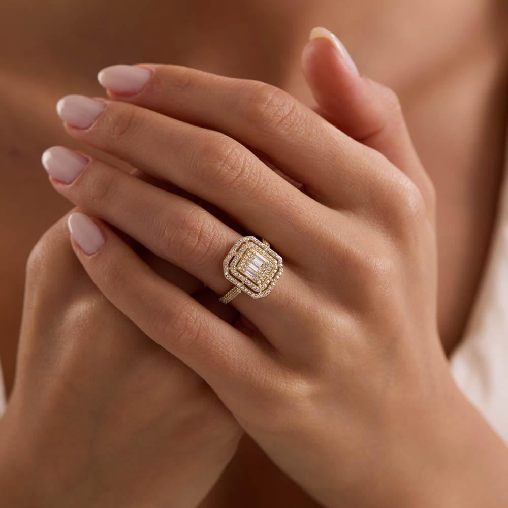 14 Ayar Altın Baget Yüzük