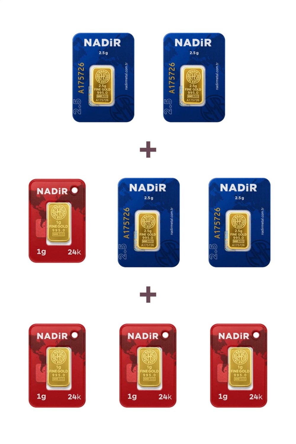 24 Ayar 14 Gram Külçe Altın (4 Adet 2,5 Gram Külçe Altın + 4 Adet 1 Gram Külçe Altın )