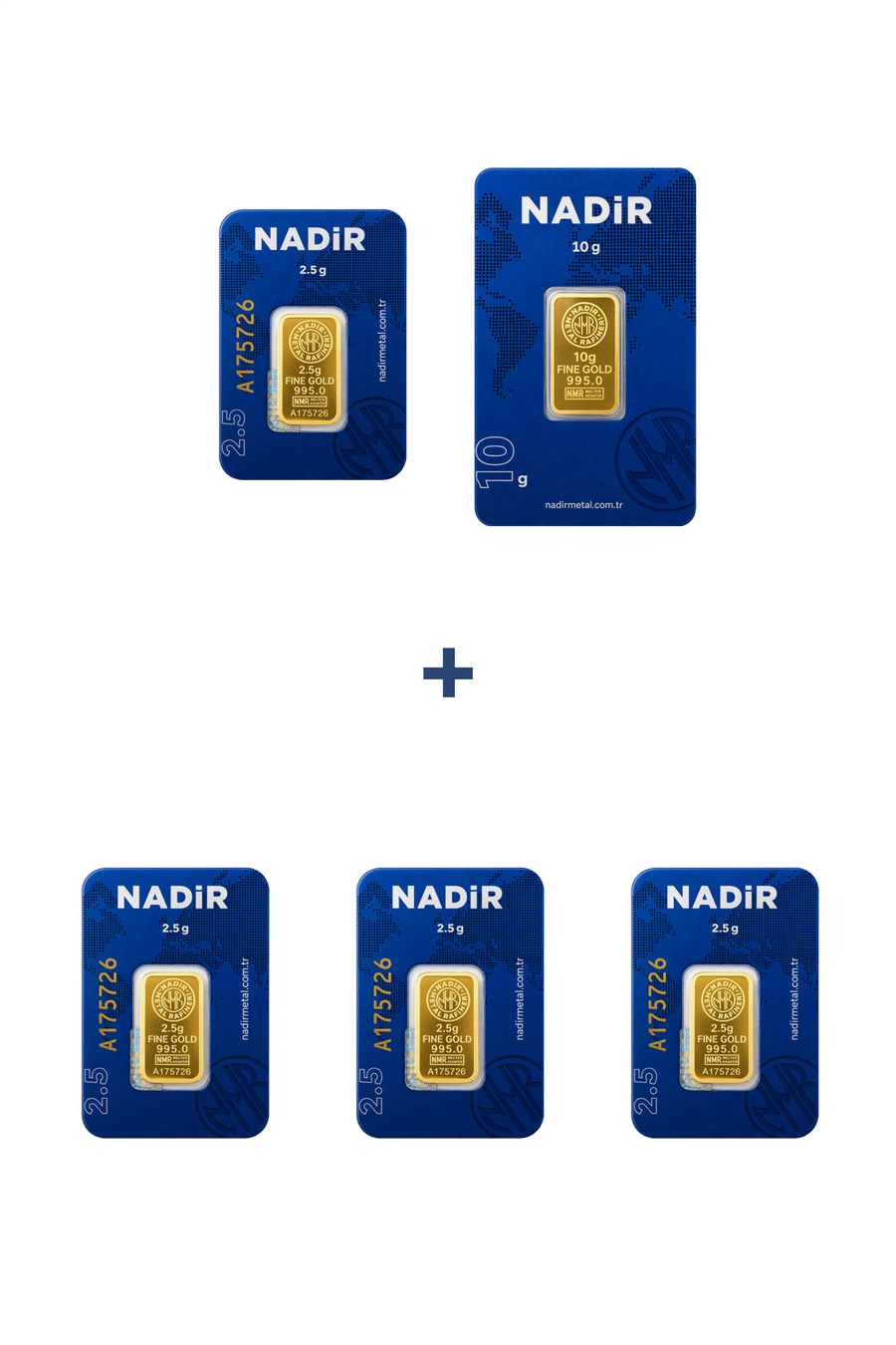 Nadir Gold 24 Ayar 20 Gram Külçe Altın (1 Adet 10 Gram Külçe Altın + 4 Adet 2,5 Gram Külçe Altın )