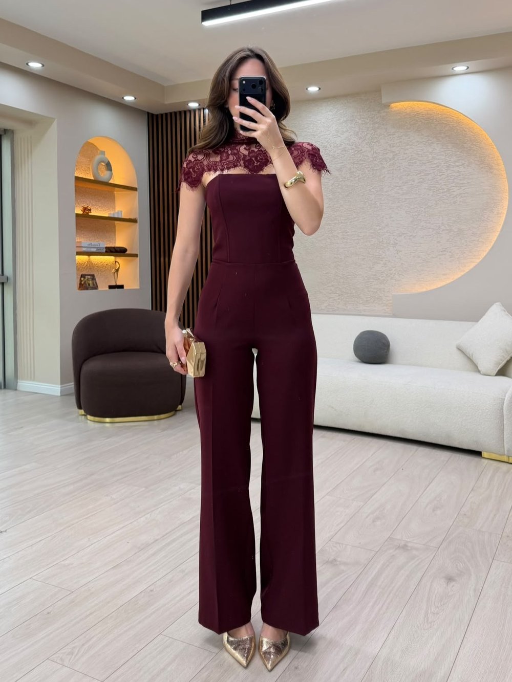 Çıkarılabilir Dantel Detaylı Tulum NVM-20671