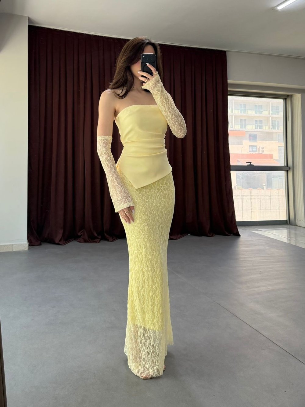 Eldivenli Uzun Davet Nikah Elbisesi NVM-20195