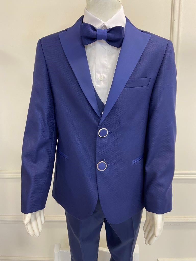 Lacivert Çocuk İle Yaş Arası Garson Yelekli Slim Fit Takım Elbise Abiye Elbise | Kaleiçi Yıldızlar