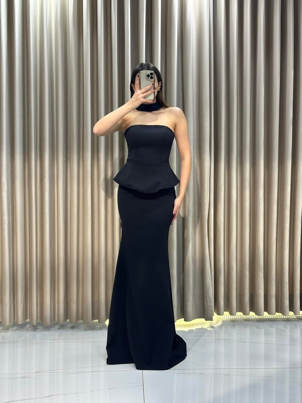 Siyah Staplez Balık Model Abiye Elbise | Kaleiçi Yıldızlar