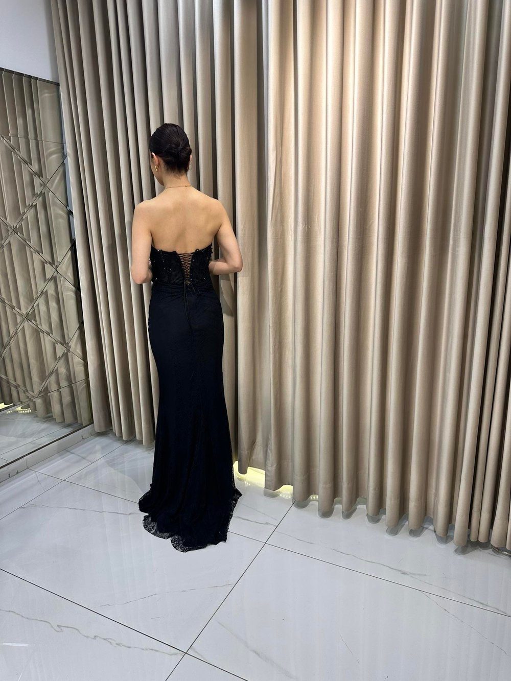 Siyah Yeni Sezon Dantelli Abiye 2560 | Kaleiçi Yıldızlar