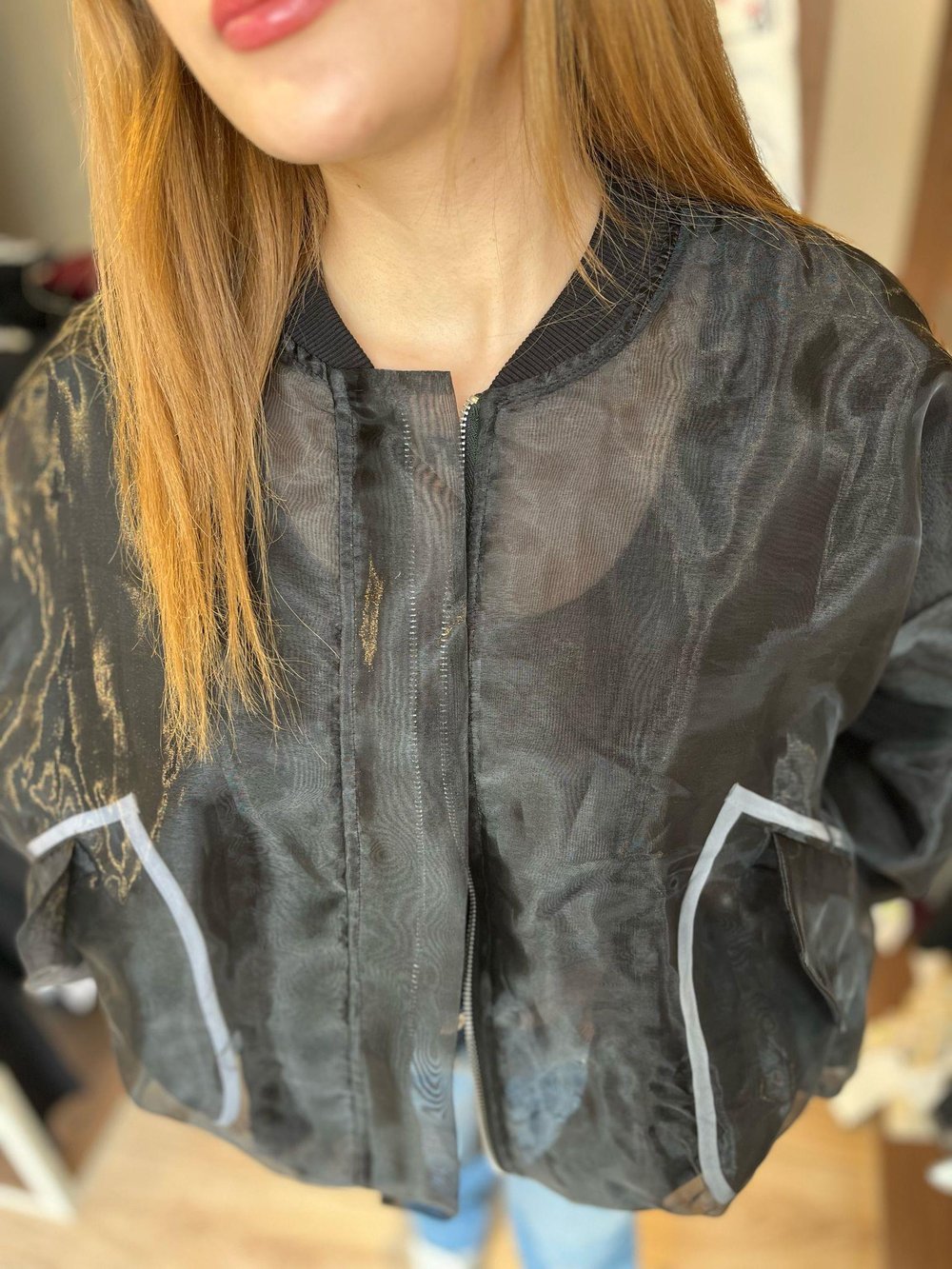 Transparan Bomber Ceket