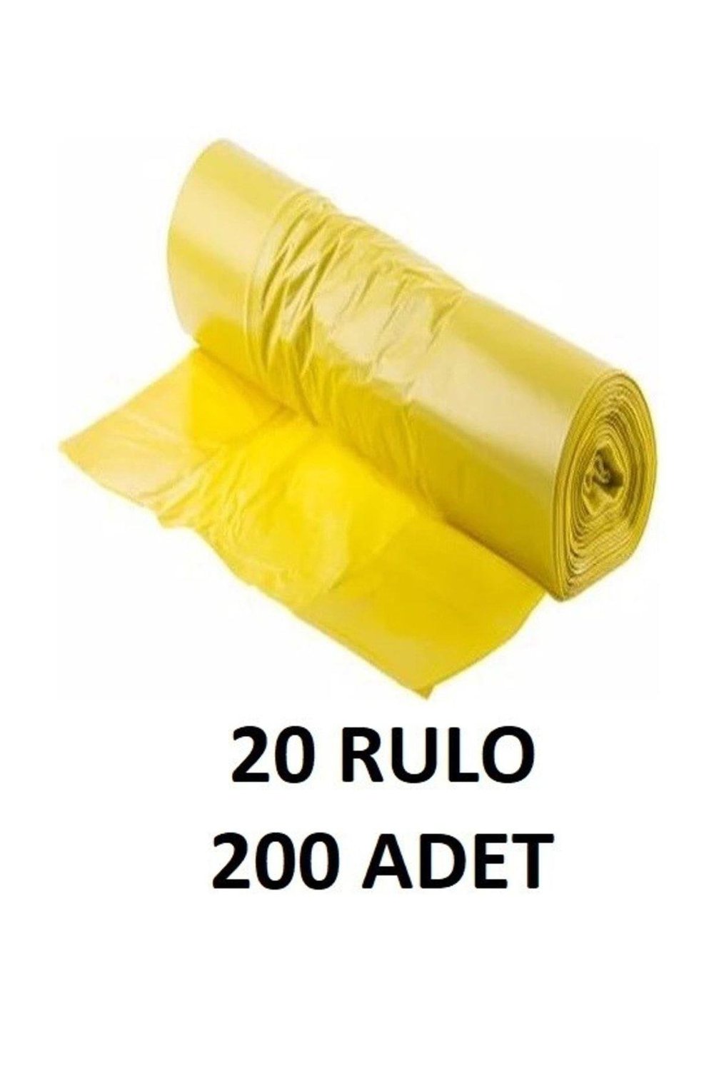 80x110 Jumbo Rulo Çöp Torbası 300gr 20 Rulo-200 Adet (SARI)-EFTAPLAST