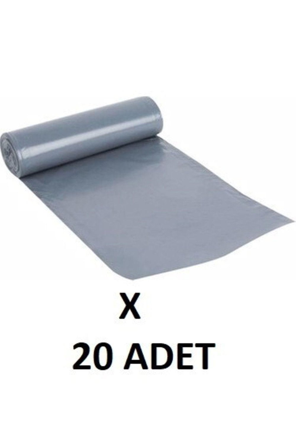 80x110 Jumbo Rulo Çöp Torbası 300gr 20 Rulo-200 Adet (GRİ)-EFTAPLAST