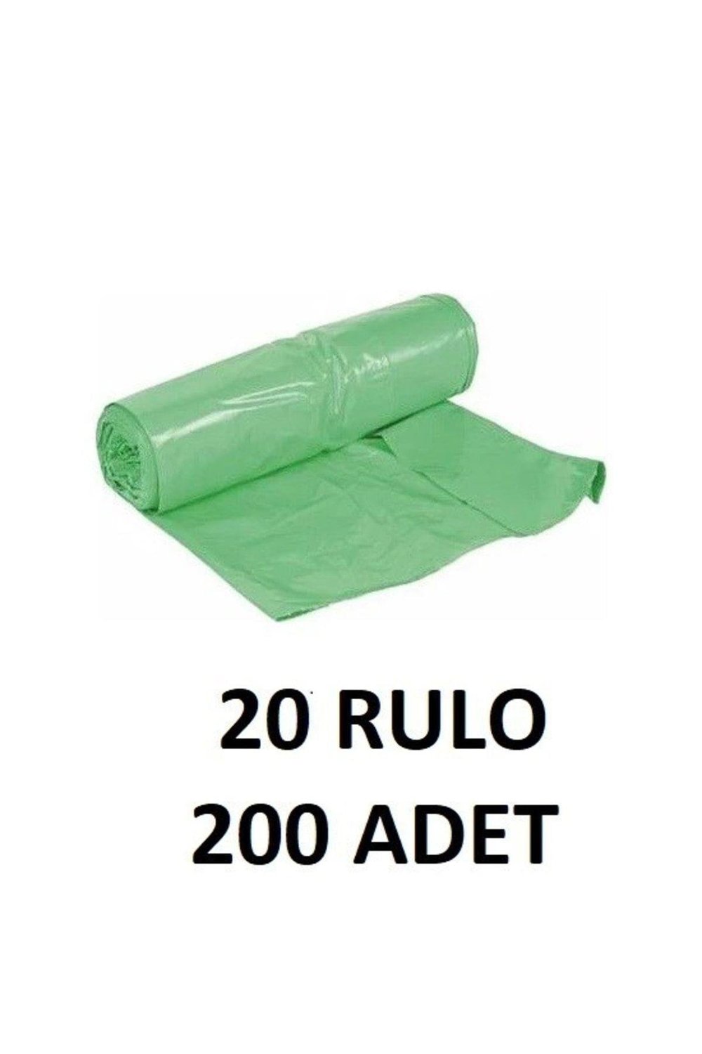 80x110 Jumbo Rulo Çöp Torbası 300gr 20 Rulo-200 Adet (YEŞİL)-EFTAPLAST