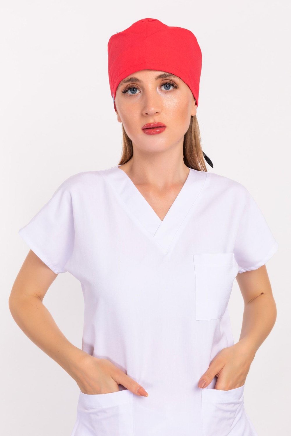 Doktor, Hemşire Bonesi Nar Çiçeği Cerrahi Bone-Nur Medikal Giyim