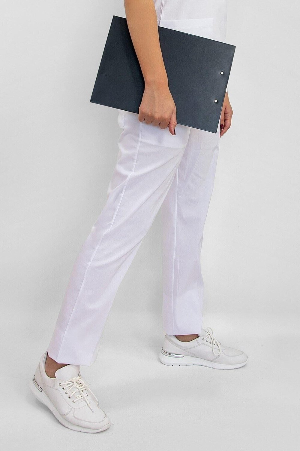 Doktor Hemşire Forması Beyaz Likralı Tek Alt Forma Srubs Greys-Nur Medikal Giyim