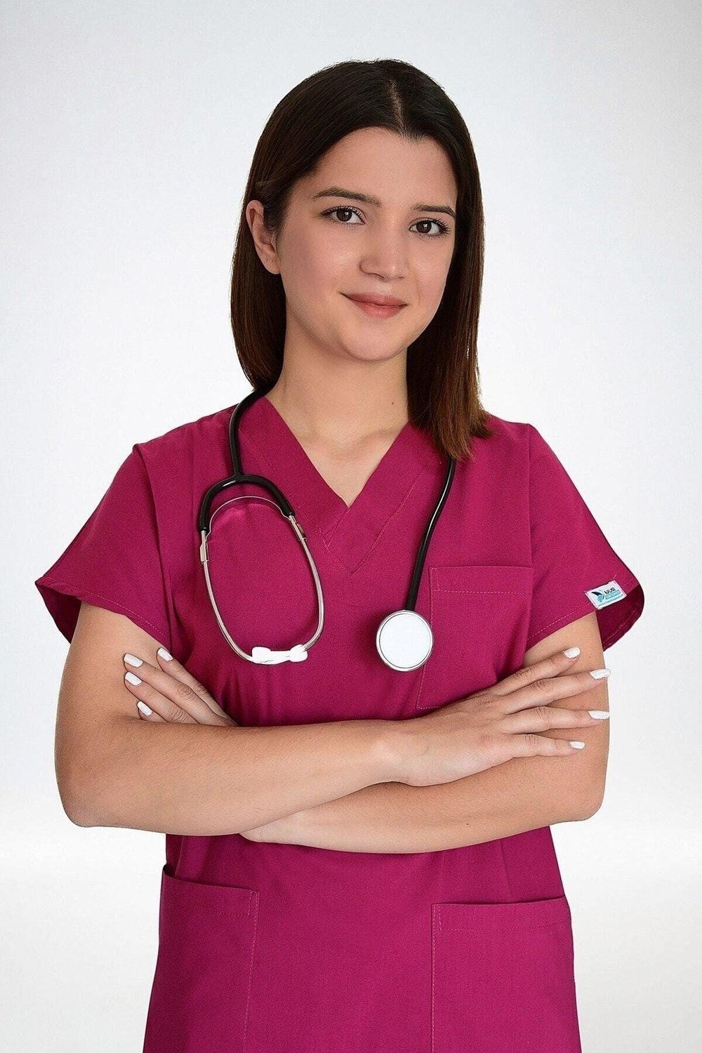 Pembe Likralı Üst Forma-Nur Medikal Giyim