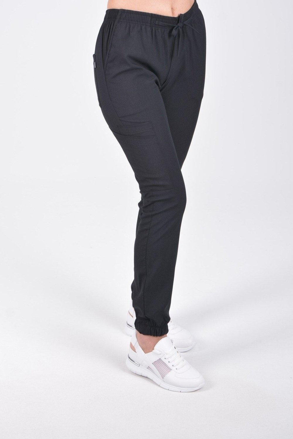 Siyah Likralı Jogger Pantolon-Nur Medikal Giyim
