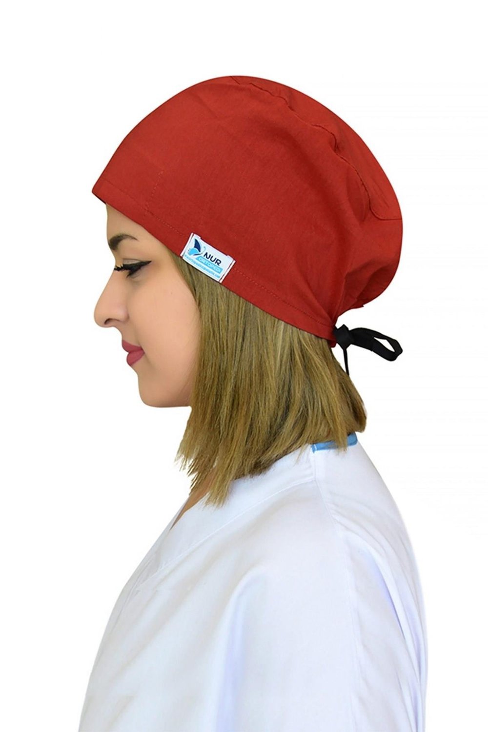 Unisex Düz Kiremit Renk Cerrahi Bone Doktor Hemşire Saç Bonesi-Nur Medikal Giyim