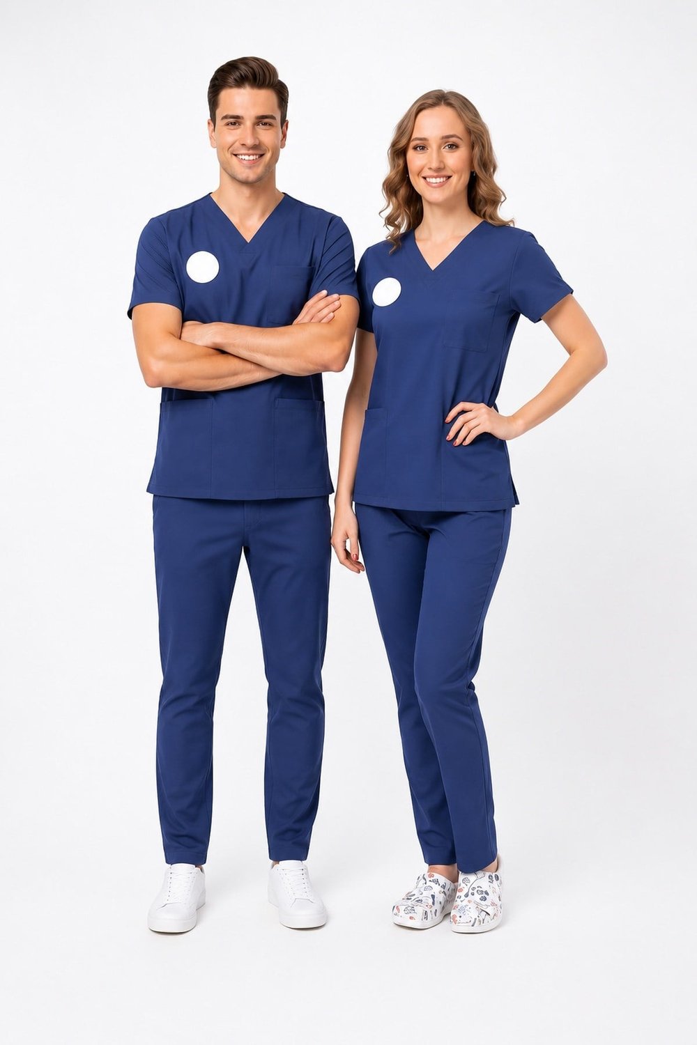 Unisex Lacivert Hemşire Scrubs Üniforma Takım Patriot Blue(Sağlık Bakanlığı Yeni Yönetmeliğe Uygun)-Nur Medikal Giyim