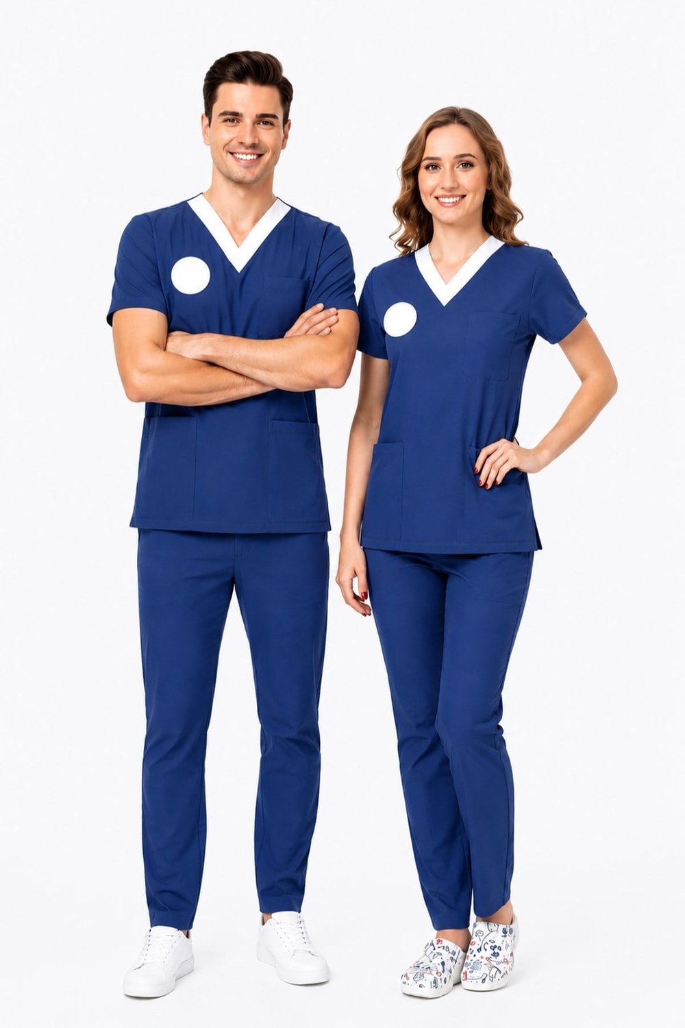 Unisex Lacivert Sorumlu Hemşire Scrubs Üniforma Takım Patriot Blue(Sağlık Bakanlığı Yeni Yön. Uygun)-Nur Medikal Giyim