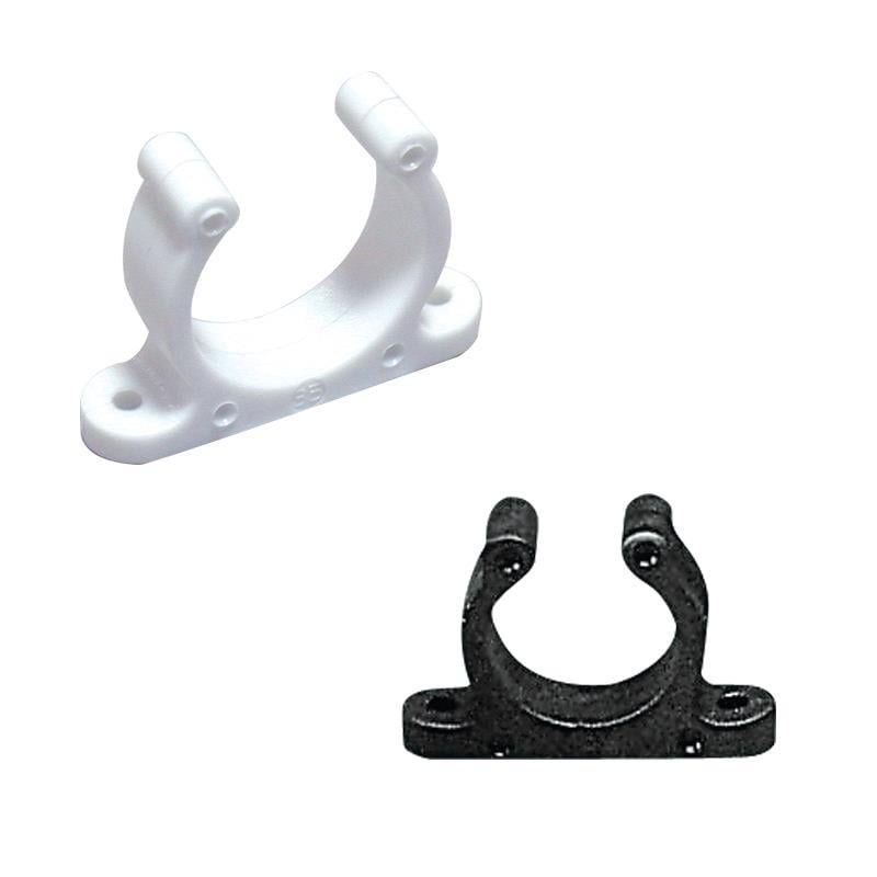 Plastic Support Clip, Screwed, Ø25mm, White