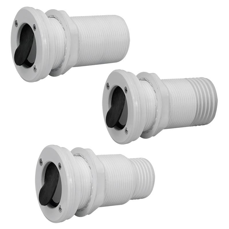 Thru-Hull Ø55mm w/Non-Ret.Valve, f/Hose Ø50mm,White